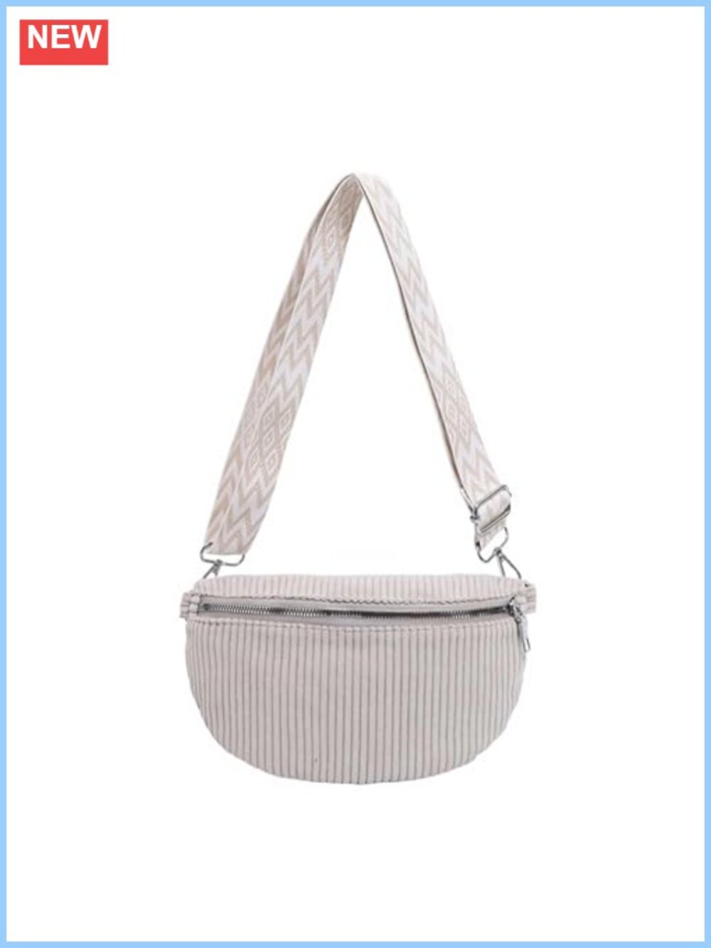 Corduroy Crescent Crossbody Bag Small Sling Fanny Pack Adjustable Strap